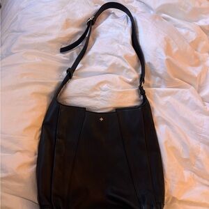 Tory Burch Black Leather Hobo Shoulder Bag Y2K